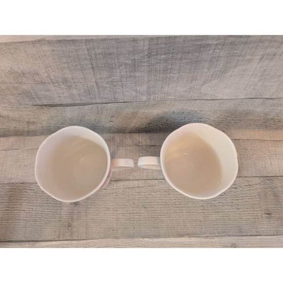 Lenox Butterfly Meadow 2 Porcelain Mugs Pink & Blue Floral Butterfly Meadows - Picture 2 of 3